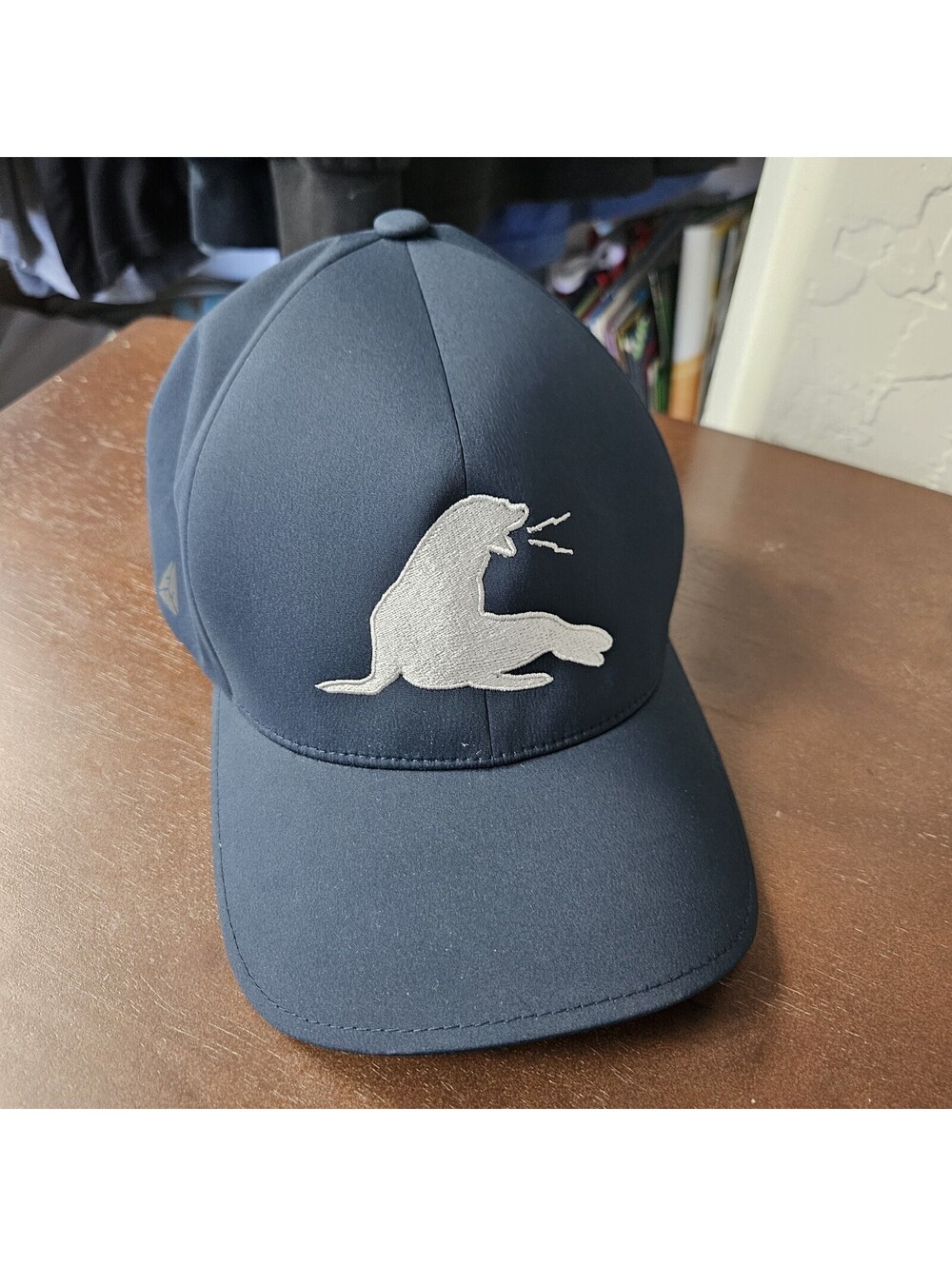 URT URT Seal Baseball Cap Hat Flexfit Delta Stretchy L/XL Navy Blue New w/o Tags